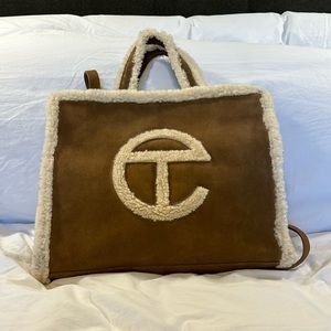 UGG x TELFAR chestnut suede shearling medium shopper